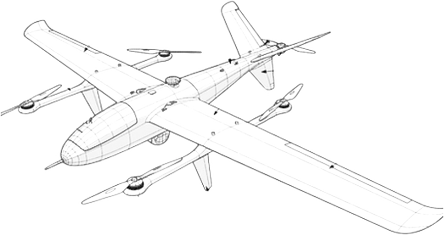 VTOL / Sabit Kanat İHA teknik çizimi